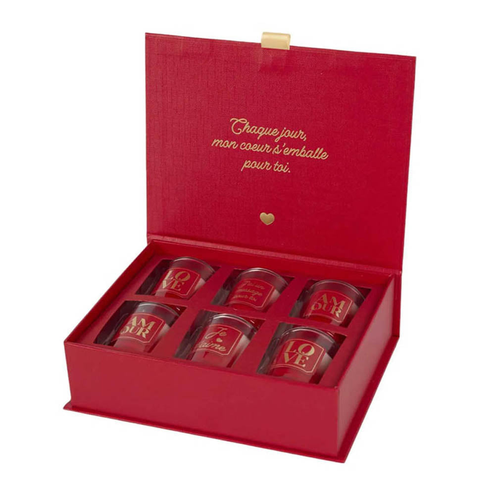 Geschenkset 6 Kerzen Liebesworte