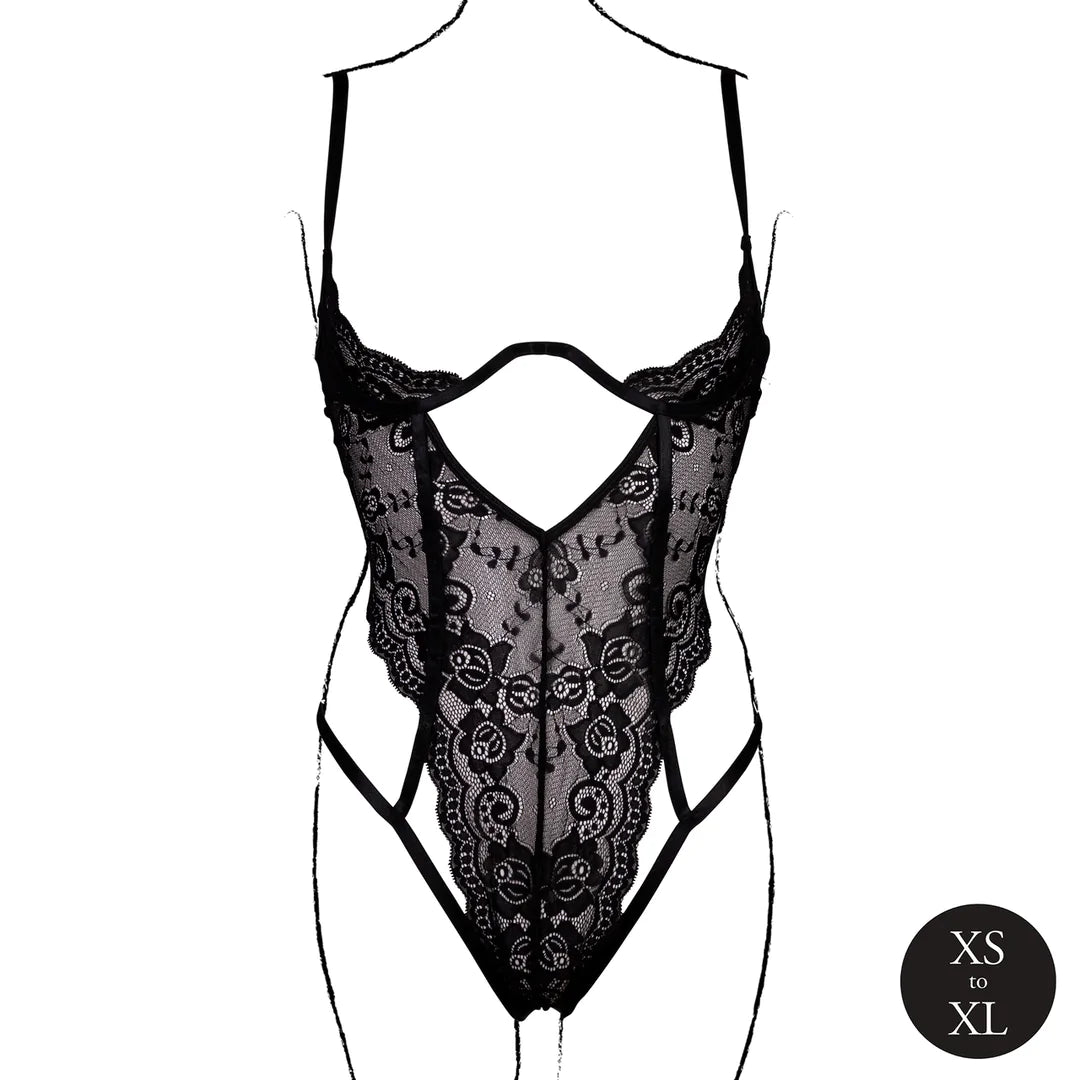 Lace bodice and open cups