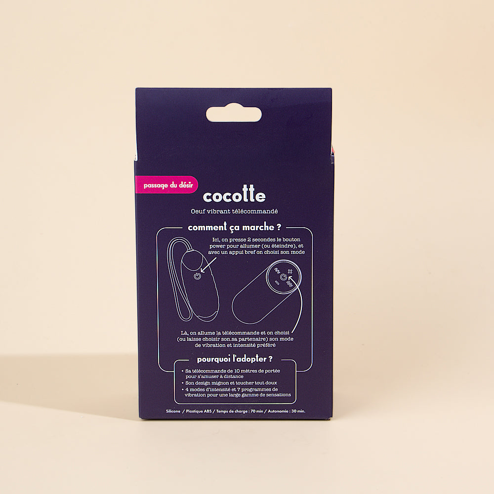 Oeuf vibrant télécommandé Cocotte - Pêche