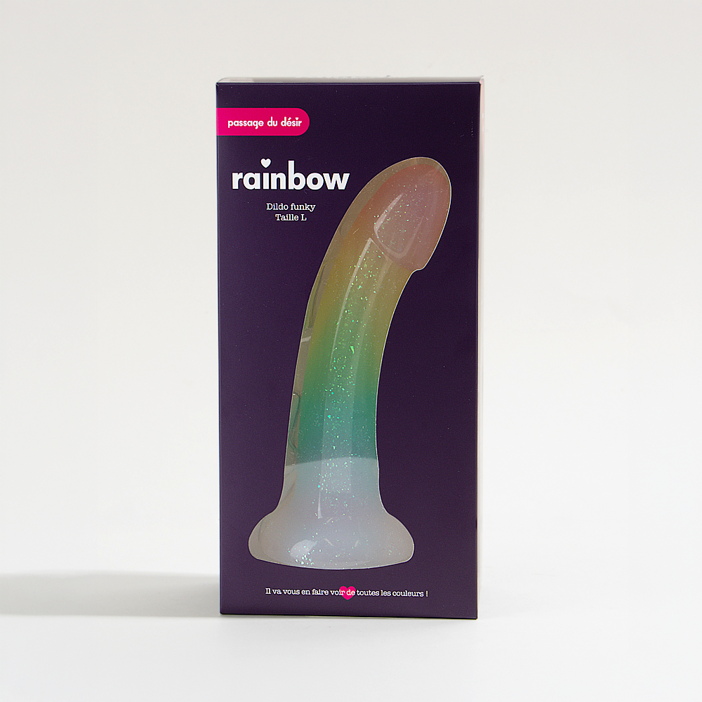 Funky suction cup dildo - Rainbow
