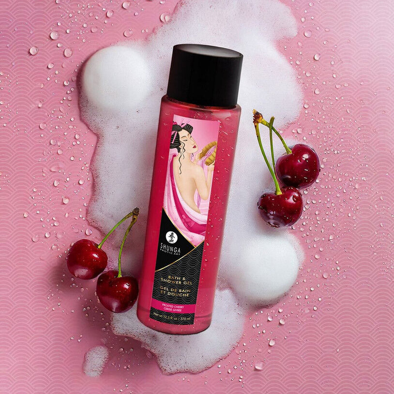 Gel de bain et douche comestible Shunga - Cerise