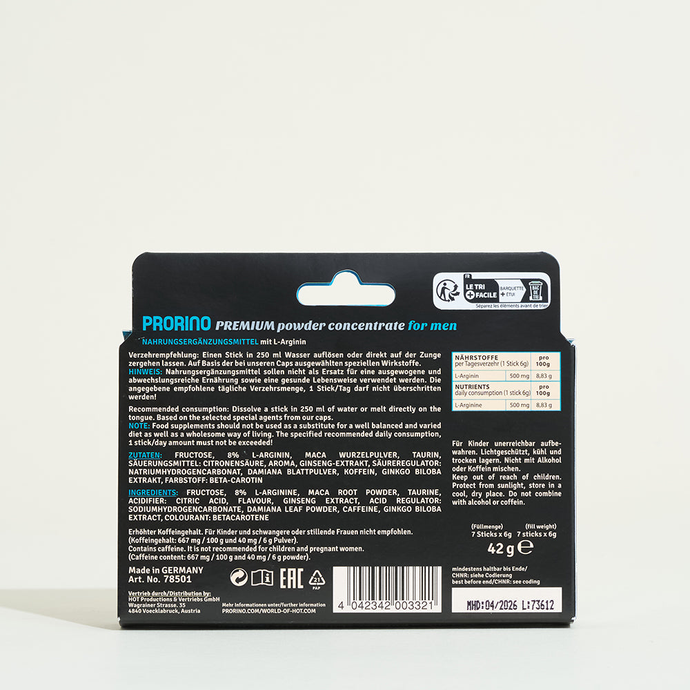 Prorino stimulant pour homme en sticks