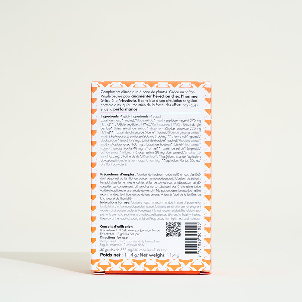 Cure provocateur d'érection 100% bio Virgile Viril - 10 gélules