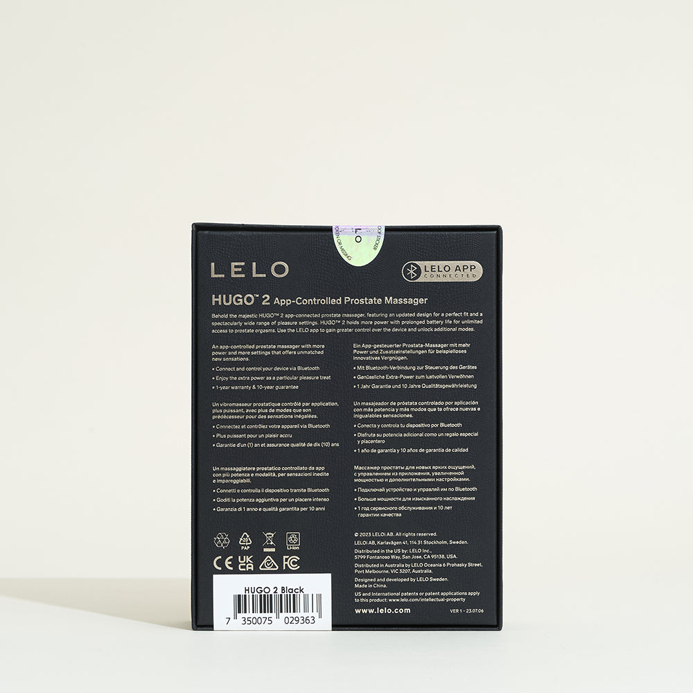 Hugo 2 connecté de Lelo - Noir