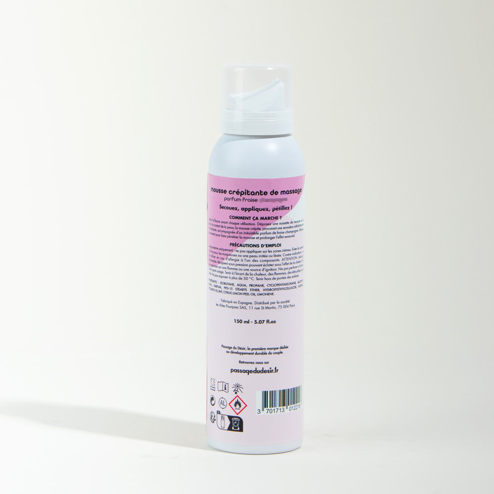 Mousse de massage crépitante et hydratante - Fraise