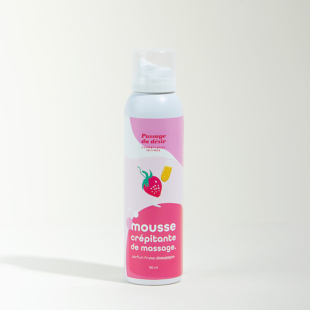 Mousse de massage crépitante et hydratante - Fraise