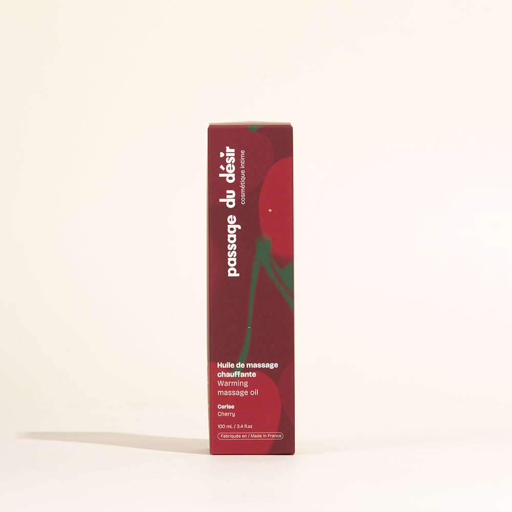 Huile de massage gourmande et chauffante - Cerise