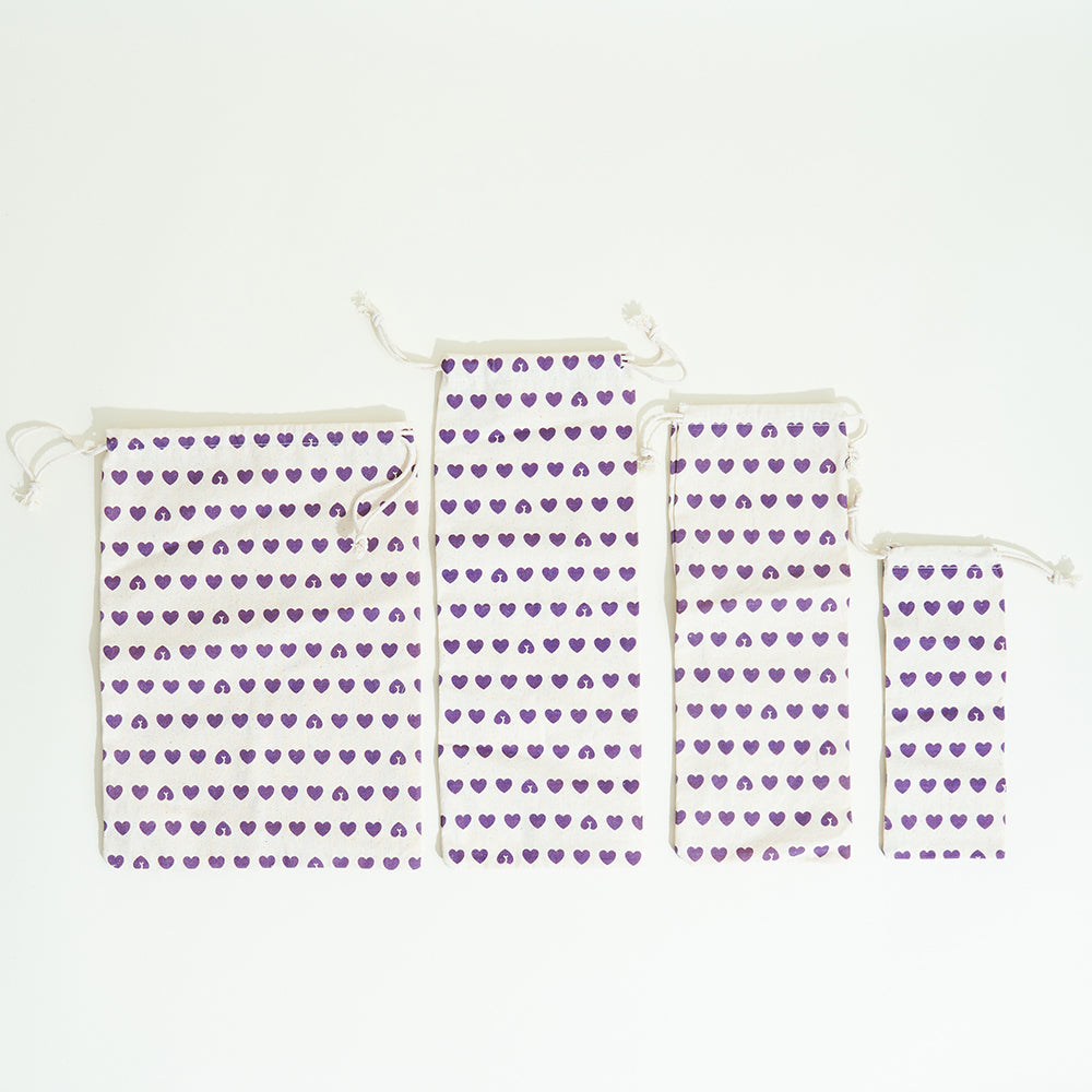 Storage pouch for heart sex toys