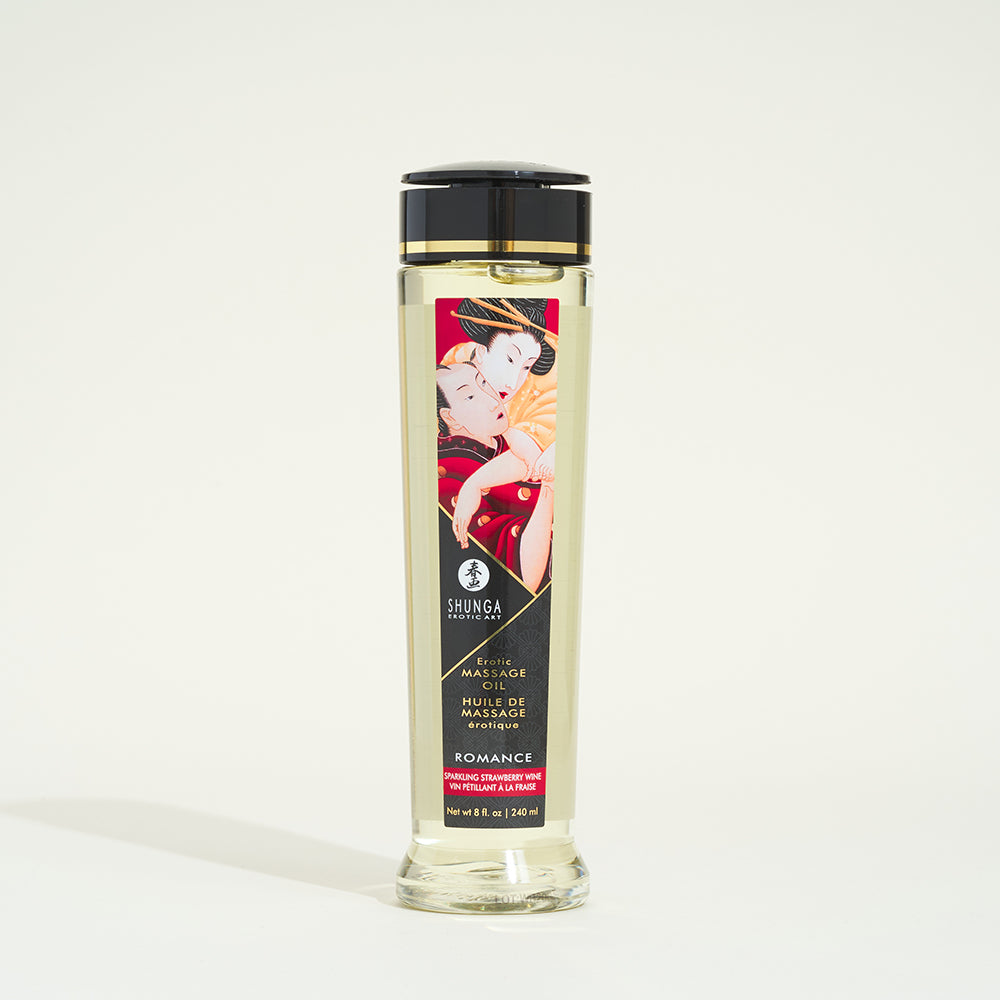 Huiles de massage Shunga - Vin pétillant à la fraise
