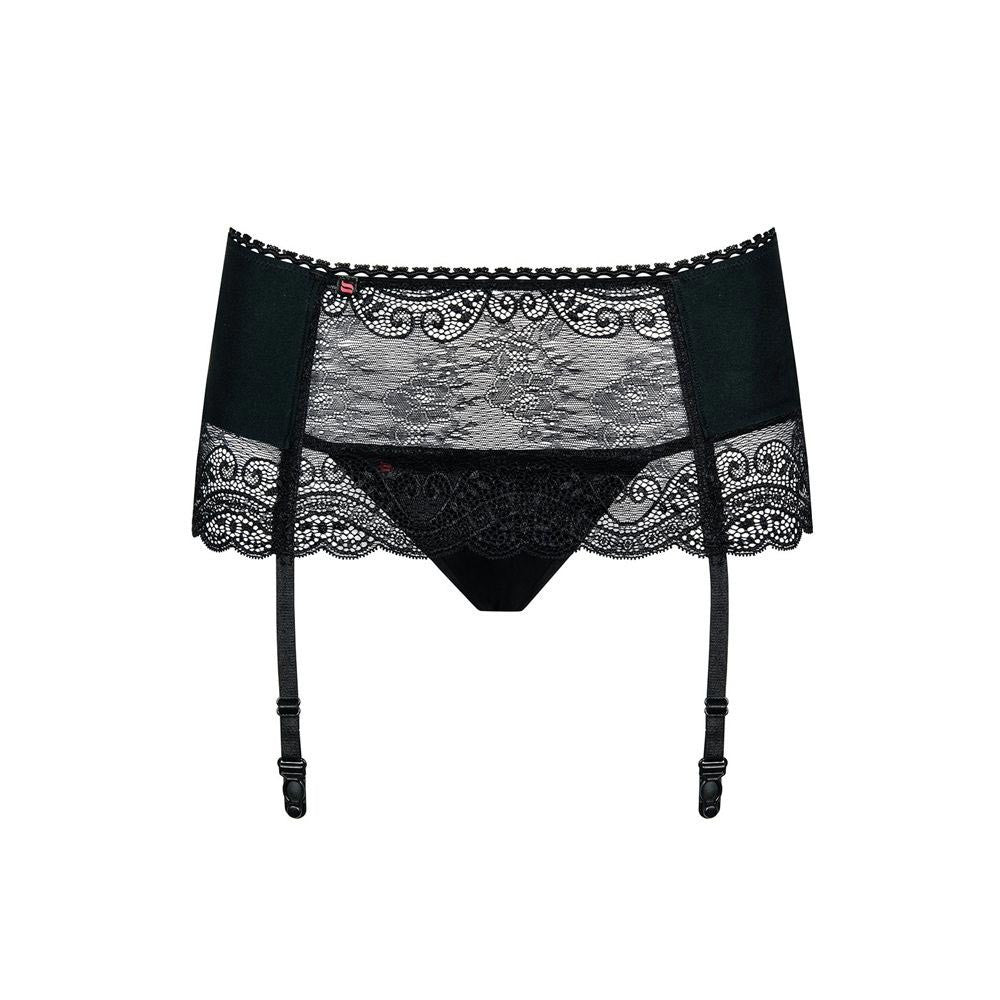 Garter belt and thong Miamor Obsessive - Black