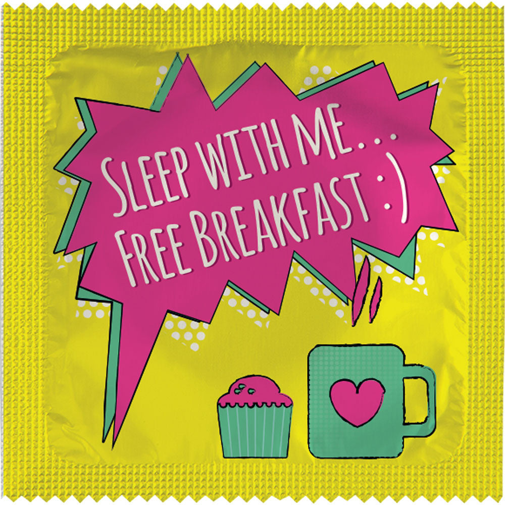 Humoristische Kondome einzeln - Free Breakfast