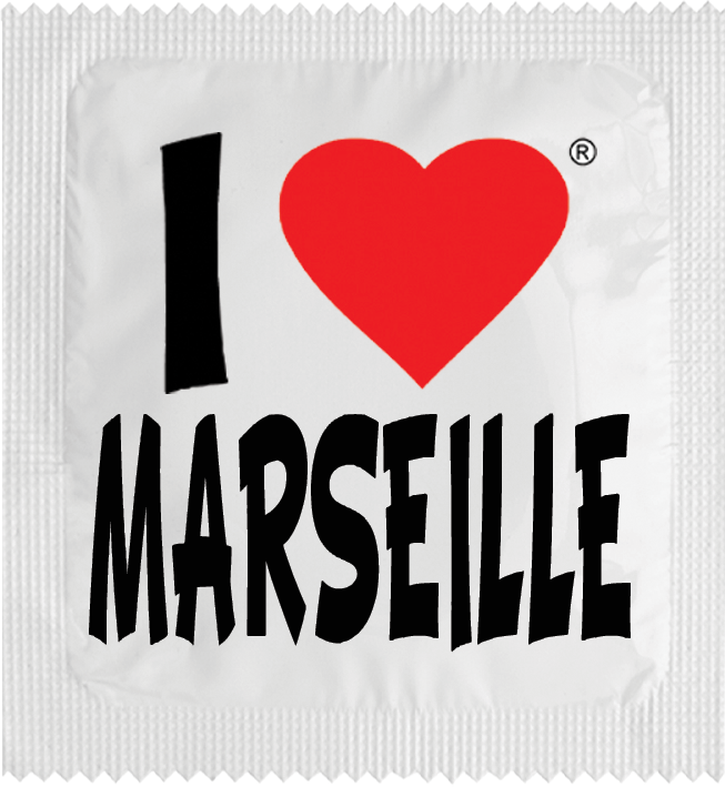 Humoristische Kondome nach Wahl - I love Marseille