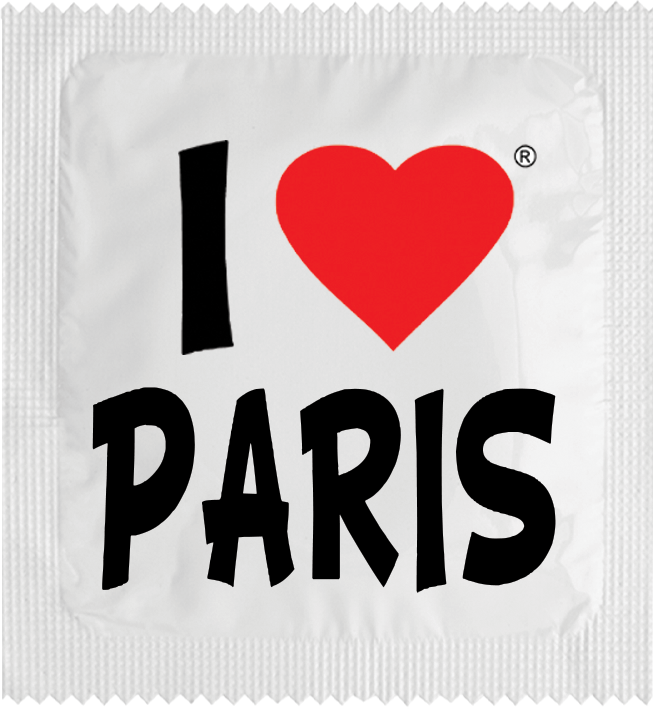 Humoristische Kondome nach Wahl - I love Paris