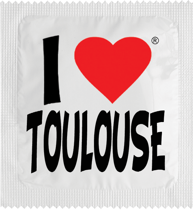 Humoristische Kondome nach Wahl - I love Toulouse