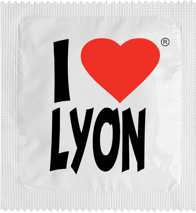 Humoristische Kondome nach Wahl - I love Lyon