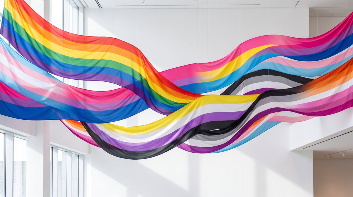 Des drapeaux LGBT+ flottent dans les airs