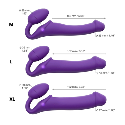 Vibrating stap-on with 3 engines - Purple