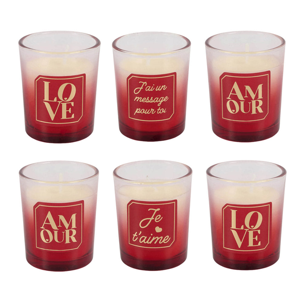 Geschenkset 6 Kerzen Liebesworte