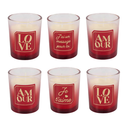 Geschenkset 6 Kerzen Liebesworte