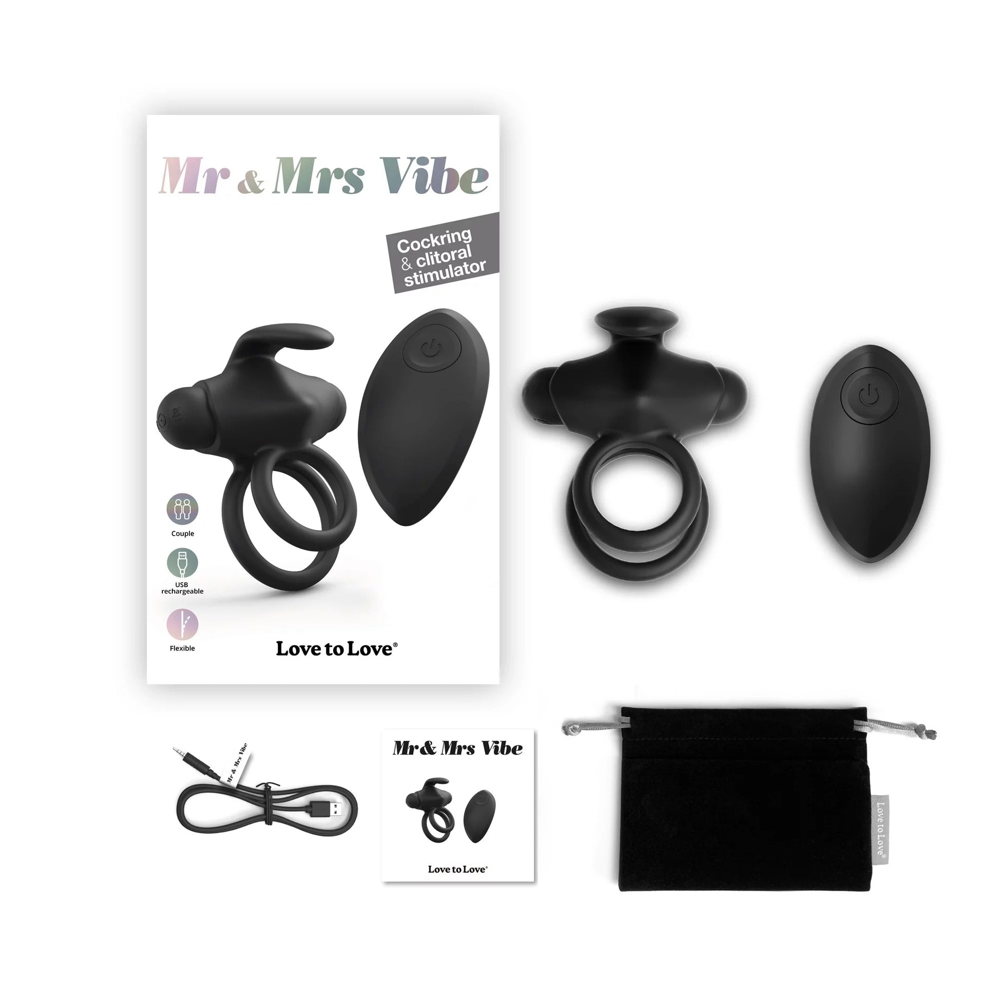 Remote -controlled vibrant ring mr & mrs vibe love to love