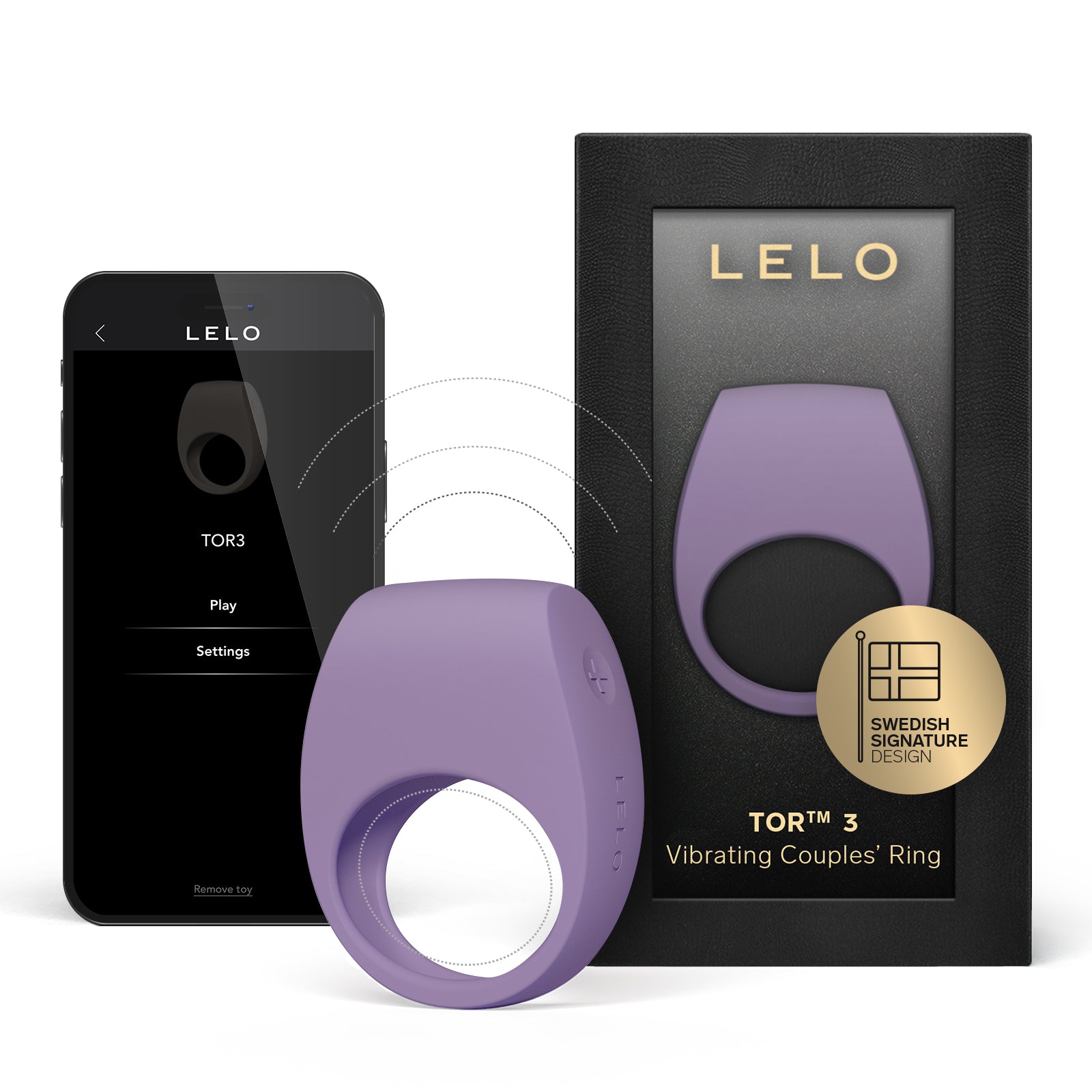TOR 3 cockring vibrant de Lelo - Lilas