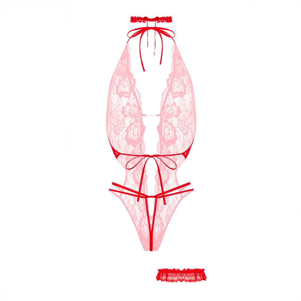 Renée open bodysuit Christine Le duc - Rouge