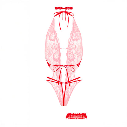 Renée open bodysuit Christine Le duc - Rouge