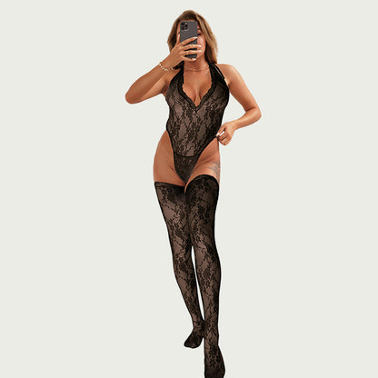 Body col V dentelle et bas OhYeah - Body col V dentelle et bas OhYeah