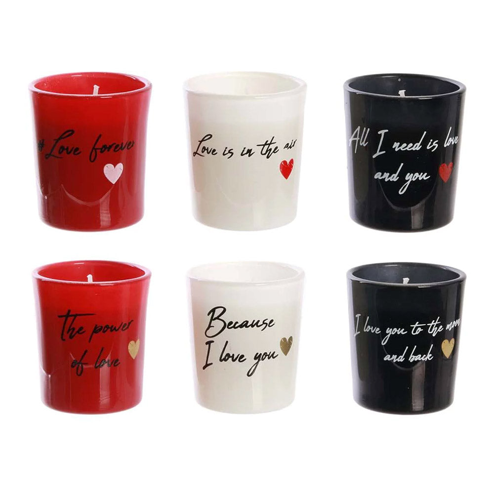 Box of 6 Words of Love candles 
