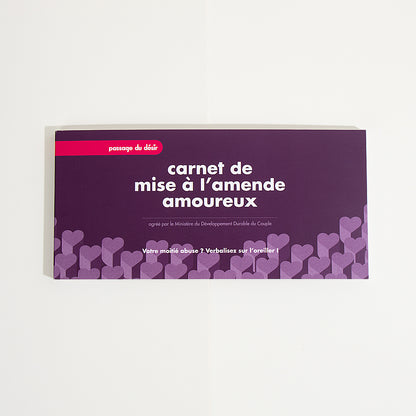 Carnet de mise à l'amende amoureux