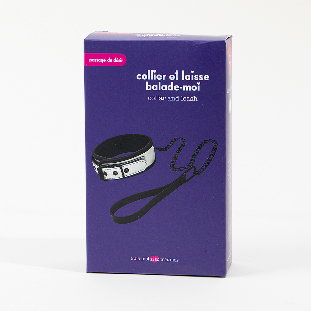 Collier et laisse Balade-moi - Argent