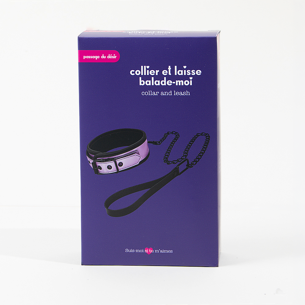Collier et laisse Balade-moi - Rose