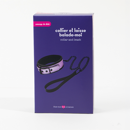 Collier et laisse Balade-moi - Rose