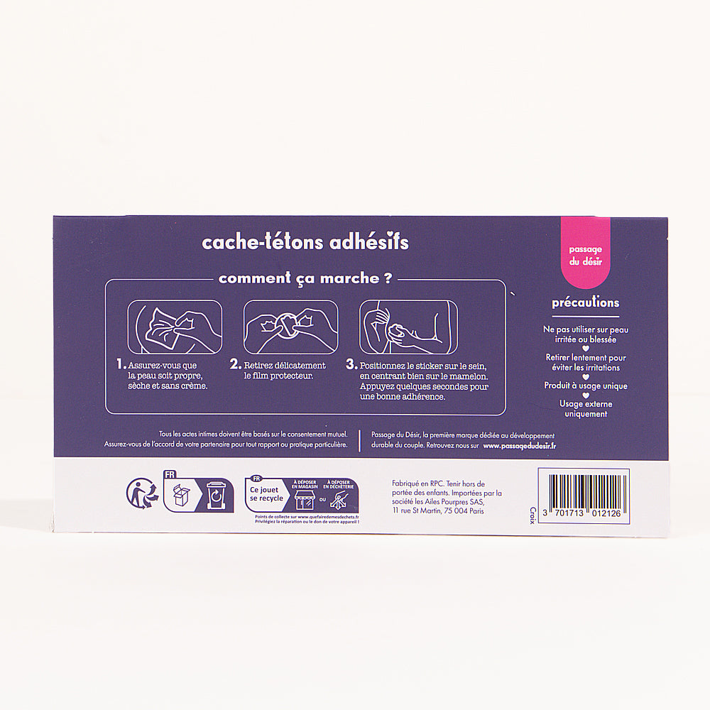 Cache-tétons Passage du Désir - Croix noire