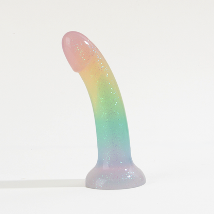 Funky suction cup dildo  - Rainbow