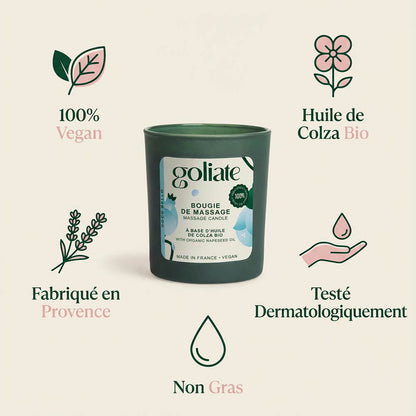 Bougie de massage bio parfum intense - Coco