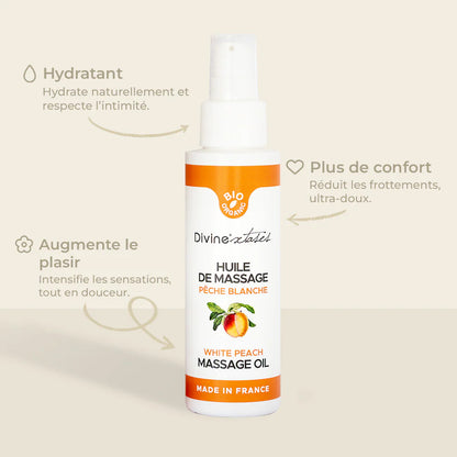 White peach Gourmet massage oil by Divinextases