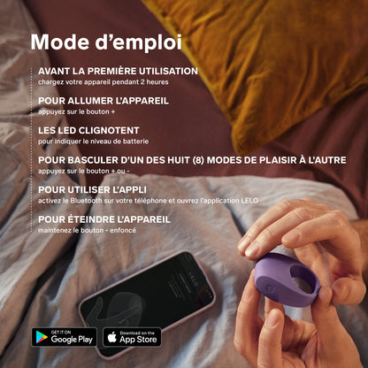 TOR 3 cockring vibrant de Lelo - Bleu foncé