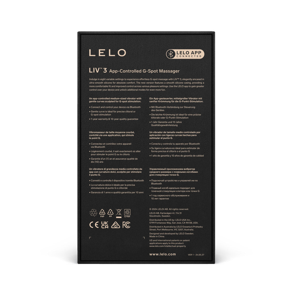 Vibro point G connected Liv 3 of Lelo - Lelo Book 3
