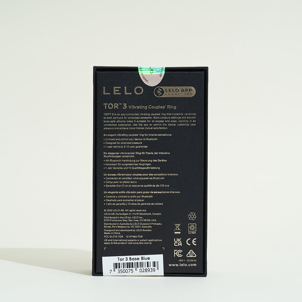 TOR 3 cockring vibrant de Lelo - Bleu foncé