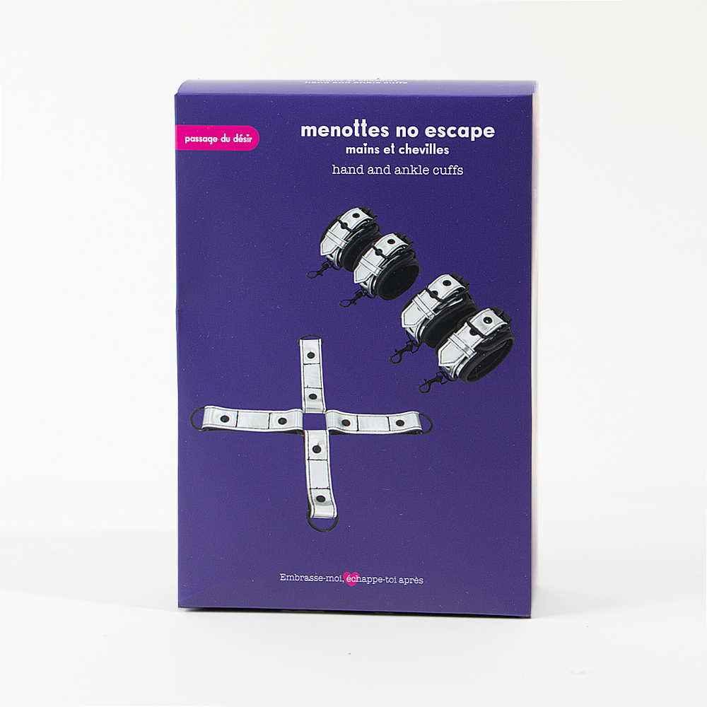 Menottes mains et chevilles No escape - Argent