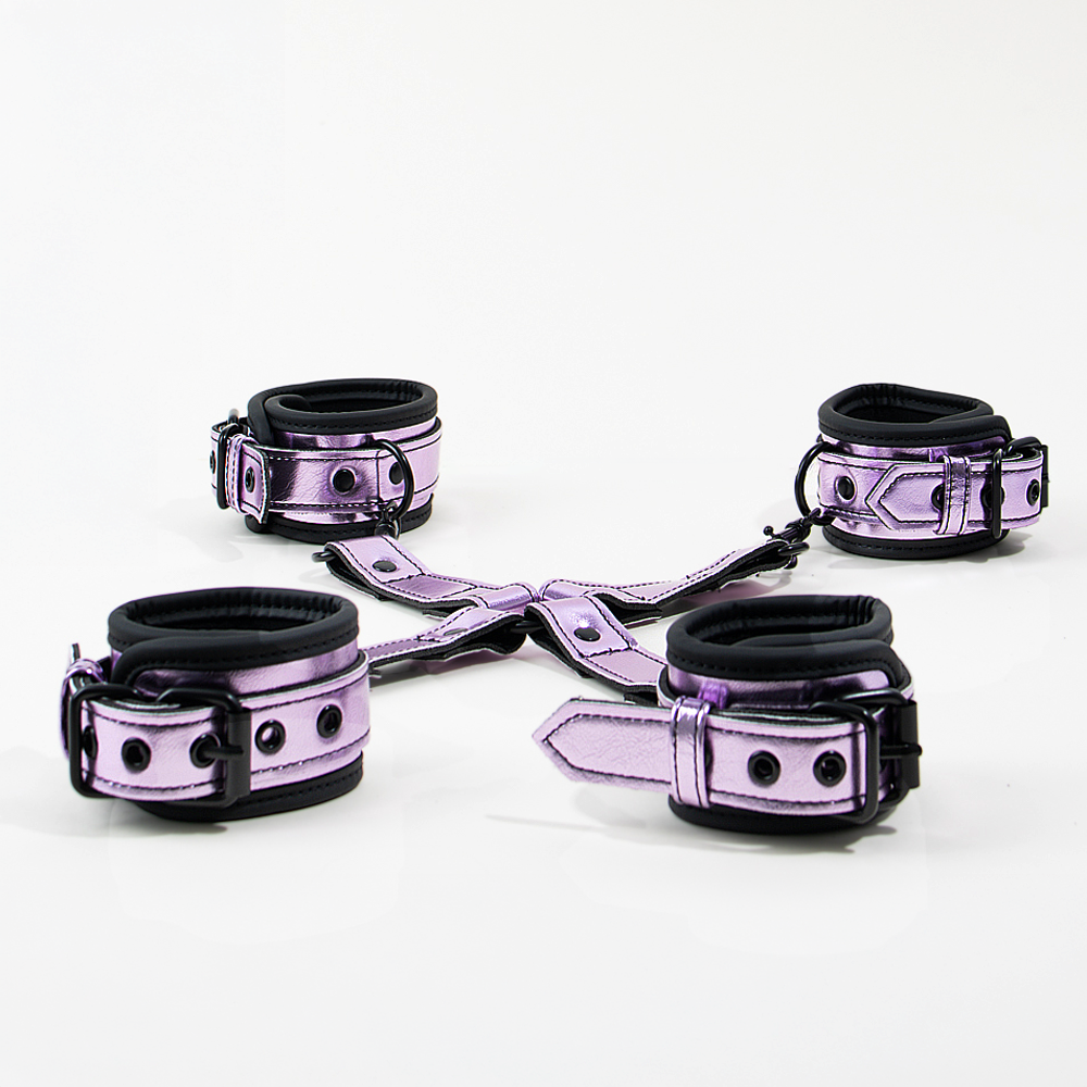 Menottes mains et chevilles No escape - Rose