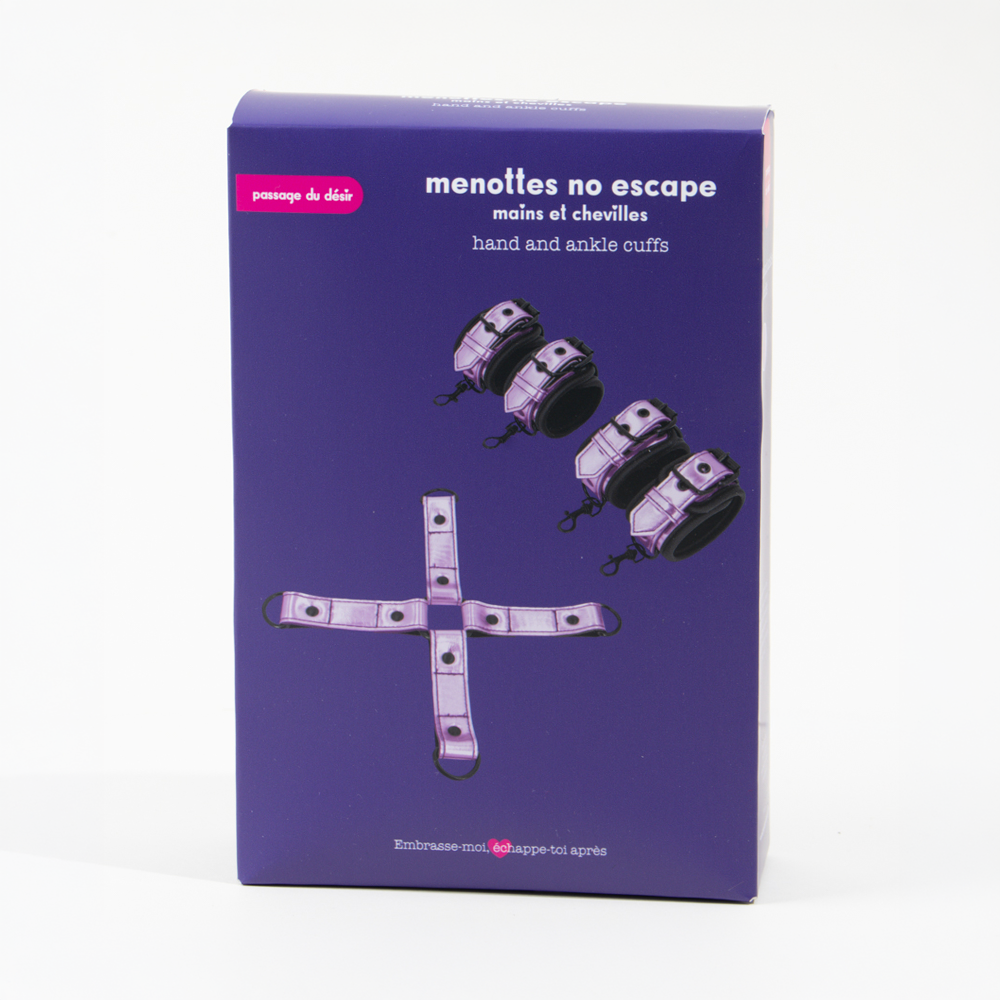 Menottes mains et chevilles No escape - Rose