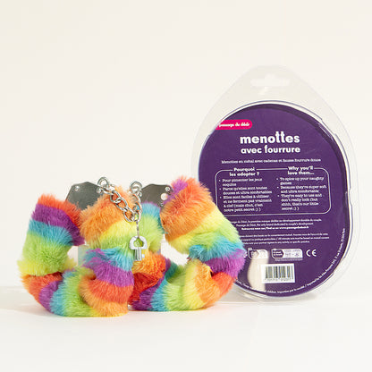 Soft Fur Handcuffs Passage du Désir - Rainbow