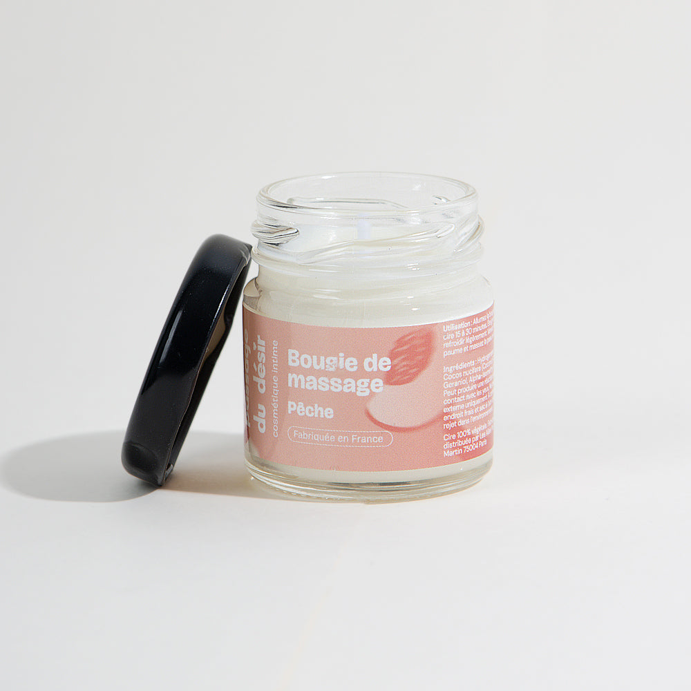 Mini bougie de massage - Pêche