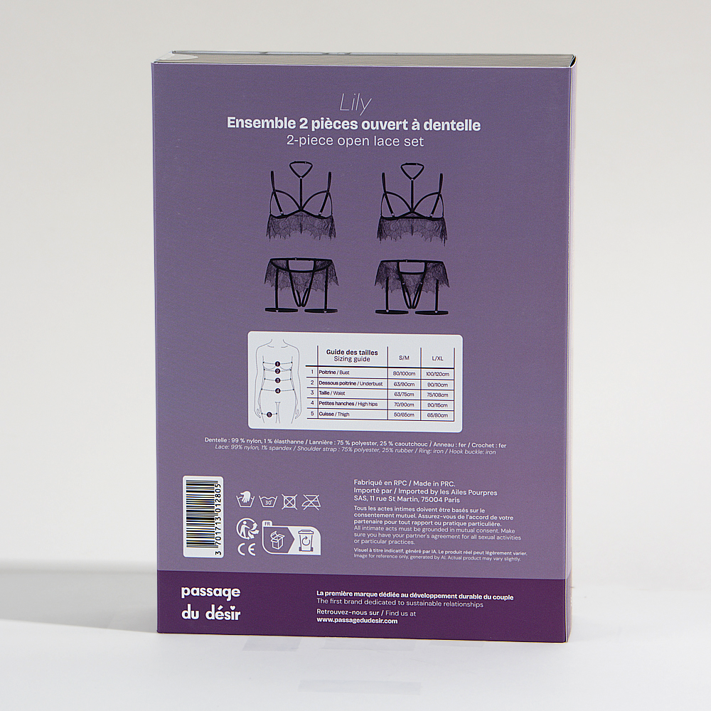 Offenes 2-teiliges Spitzen-Set Lily - Offenes 2-teiliges Spitzen-Set Lily