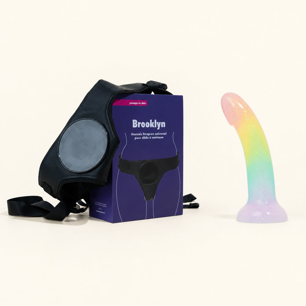 Brooklyn Universal Harness x Funky Dildo Pack - Rainbow