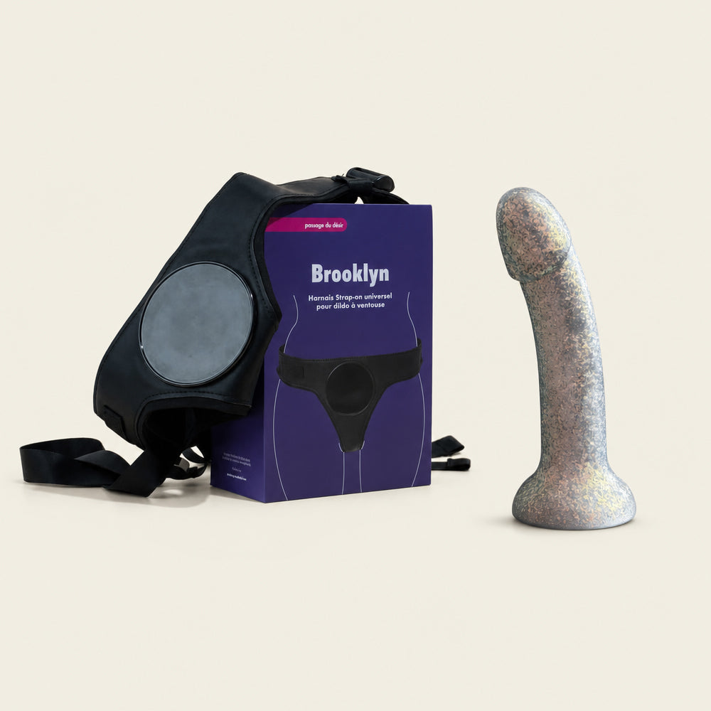 Brooklyn Universal Harness x Funky Dildo Pack - Shiny