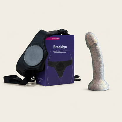 Brooklyn Universal Harness x Funky Dildo Pack - Shiny