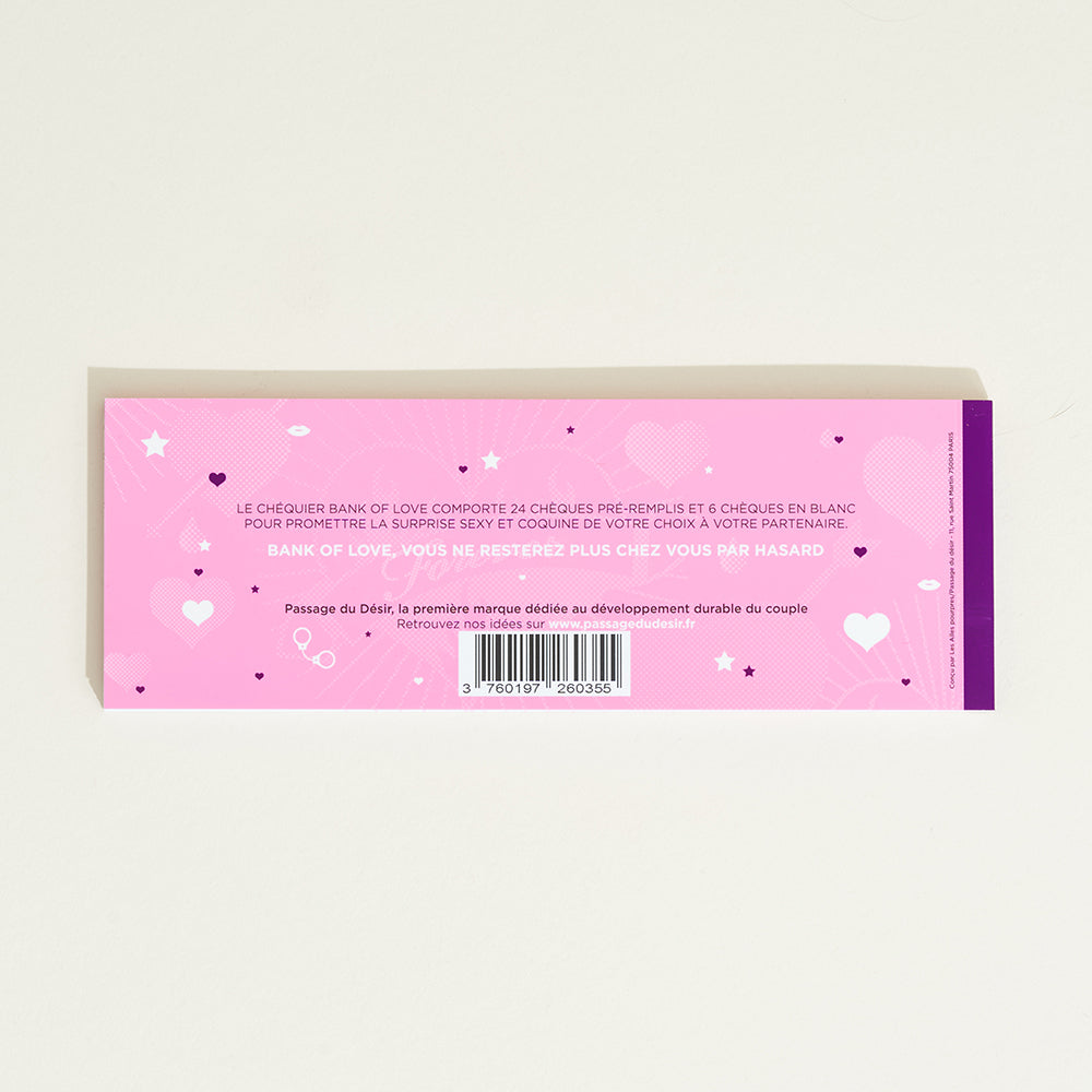 Bank of Love Hot checkbook Passage du Désir